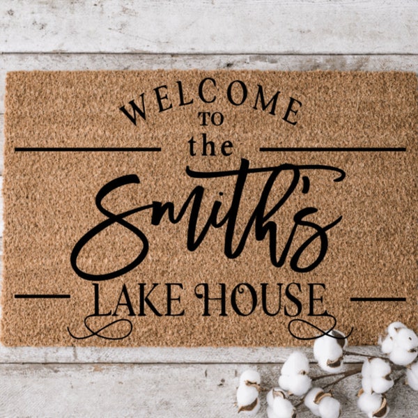 Custom Doormat | Lakehouse Doormat | Personalized Doormat | Housewarming Gift | Closing Gift | Welcome Doormat | Front Door Mat | Lake decor