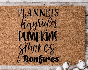 Seasonal Welcome Fall Mat | Halloween Doormat | Welcome Mat | Funny door mat | Housewarming Gift | Hello Pumpkin | Fall Decor | Fall Doormat