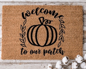 Seasonal Welcome Fall Mat | Halloween Doormat | Welcome Mat | Funny door mat | Housewarming Gift | Hello Pumpkin | Fall Decor | Fall Doormat