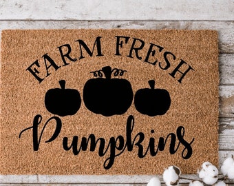 Seasonal Welcome Fall Mat | Halloween Doormat | Welcome Mat | Funny door mat | Housewarming Gift | Hello Pumpkin | Fall Decor | Fall Doormat