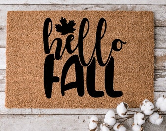 Seasonal Welcome Fall Mat | Halloween Doormat | Welcome Mat | Funny door mat | Housewarming Gift | Hello Pumpkin | Fall Decor | Fall Doormat