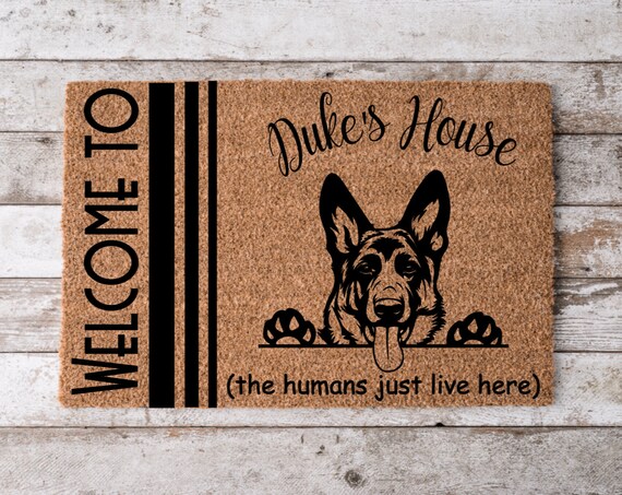 Personalized Funny Dog Cat Family Doormat, Housewarming Gift, Welcome