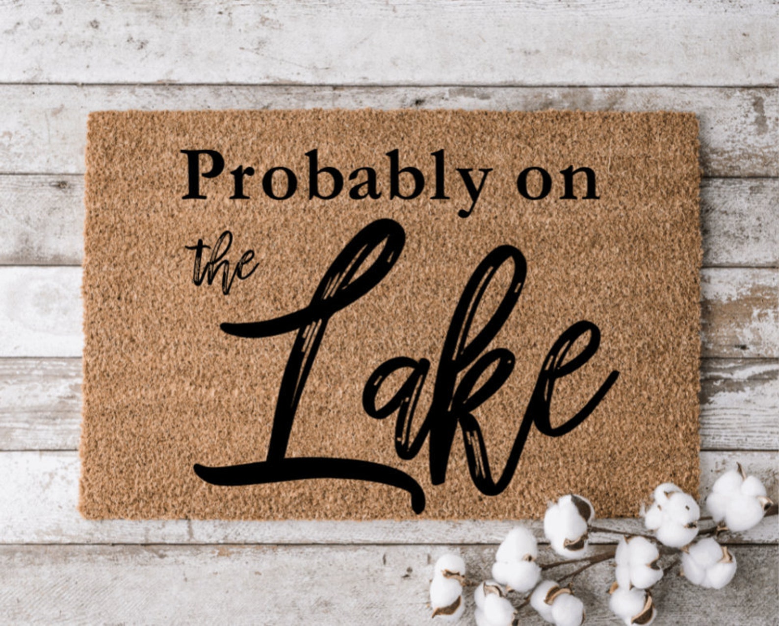 Probably on the Lake Doormat Nautical Doormat Lake Life Etsy