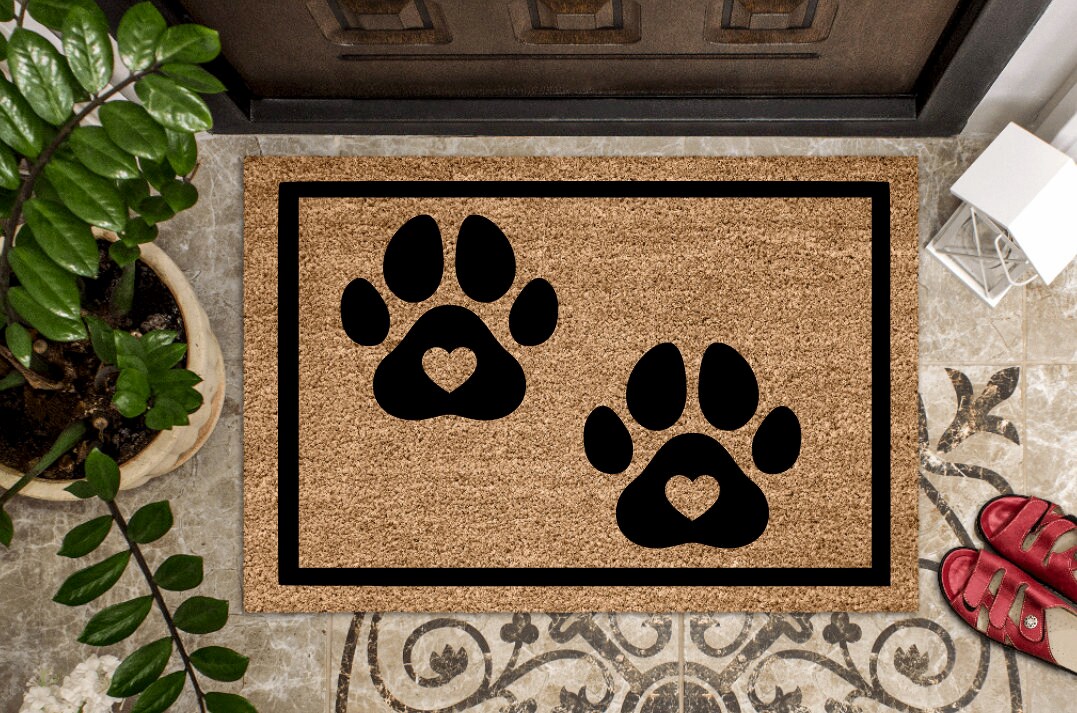 Paw Print Pet Family Doormat Mat Dog Door Mat Etsy