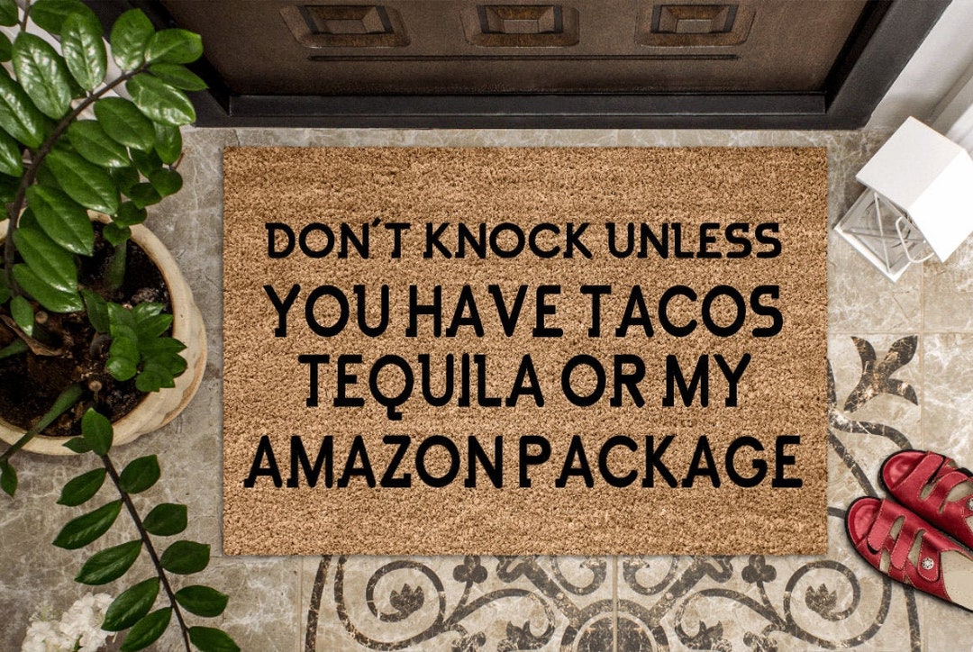 Don't Knock Unless Amazon Prime Mat Funny New Home Doormat Trespassers