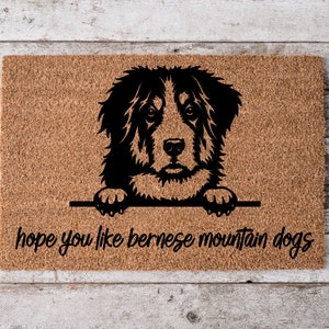Hope You Like Bernese Mountain Dogs Welcome Mat | Perfect Gift for Dog Owner Pet Lover | Personalized Doormat | New Home Decor