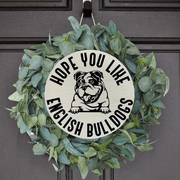 Bulldog Door Hanger Etsy