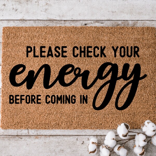 Check Your Energy at the Door Mat Etsy UK