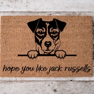 Hope You Like Jack Russells Welcome Mat v2| Perfect Gift for Dog Owner Pet Lover | Personalized Doormat | Home Decor | Housewarming Gift