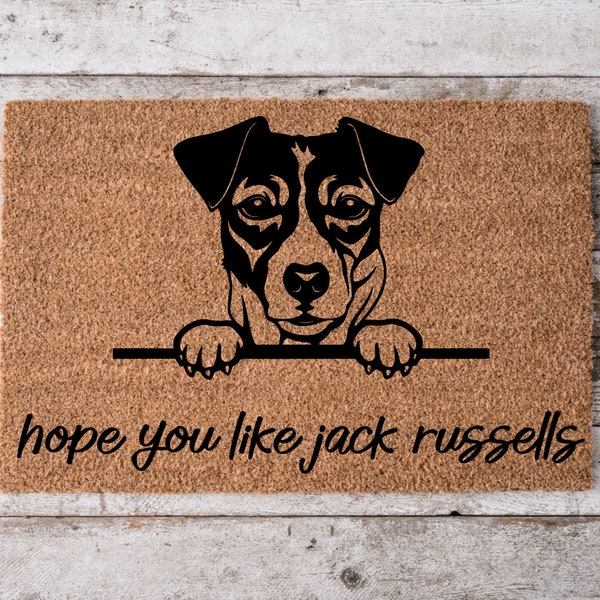 Hope You Like Jack Russells Welcome Mat v2| Perfect Gift for Dog Owner Pet Lover | Personalized Doormat | Home Decor | Housewarming Gift