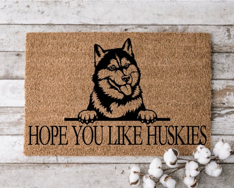 Hope You Like Huskies Welcome Mat Perfect Gift for Dog Owner Pet Lover Personalized Doormat New Home Decor Housewarming Gift image 1