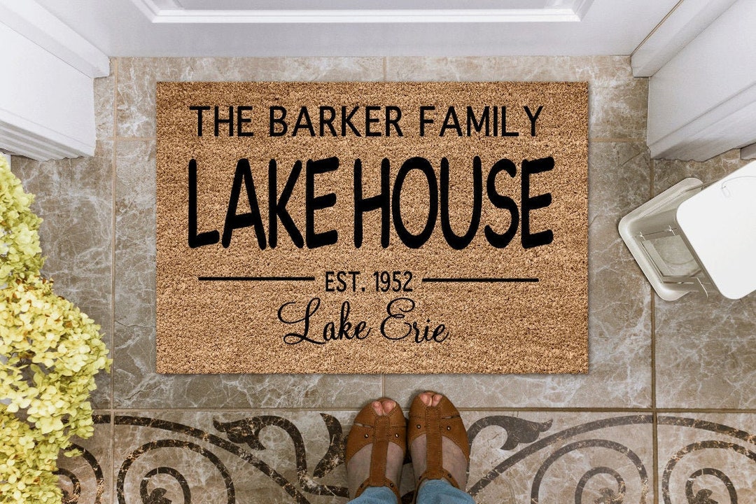Custom Doormat Lakehouse Doormat Personalized Doormat Etsy