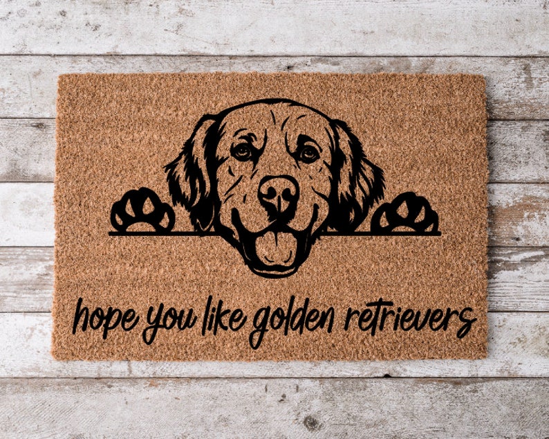 Hope You Like Golden Retriever Dogs Welcome Mat | Perfect Gift for Dog Owner Pet Lover | Personalized Doormat | New Home Decor 