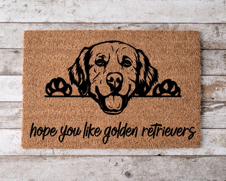 Golden Retriever Spoiled Dog Lives Here Indoor or Outdoor Mat 24x36 Bb1500jmat