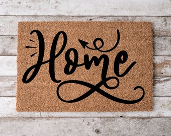 home | Custom Welcome Mat | Personalized Door Mat | Cheerful Gift | Home Decor | Housewarming Gift Funny Doormat
