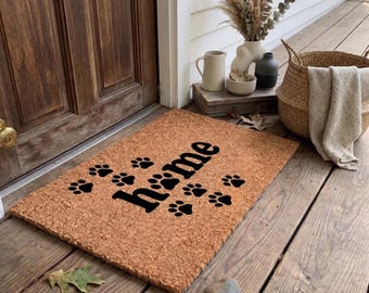 Home Paw Print Doormat Cute Pet Welcome Mat Modern Farmhouse Dog Lover Housewarming Gift