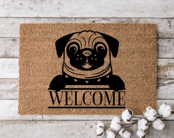 pug welcome mat