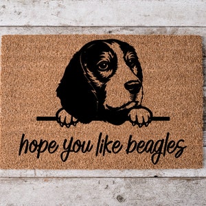 Hope You Like Beagle Dogs Welcome Mat | Perfect Gift for Dog Owner Pet Lover | Personalized Doormat | New Home Decor