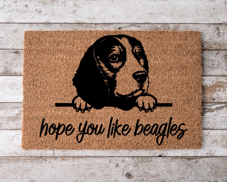 Hope You Like Beagle Dogs Welcome Mat | Perfect Gift for Dog Owner Pet Lover | Personalized Doormat | New Home Decor 