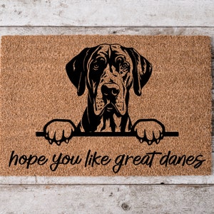 Hope You Like Great Danes Welcome Mat v2 | Perfect Gift for Dog Owner Pet Lover | Personalized Doormat | Home Decor | Housewarming Gift