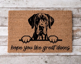 Hope You Like Great Danes Welcome Mat v2 | Perfect Gift for Dog Owner Pet Lover | Personalized Doormat | Home Decor | Housewarming Gift