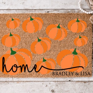 Seasonal Pumpkin Home Fall Mat | Halloween Doormat | Welcome Mat | Funny door mat | Housewarming Gift | Hello Pumpkin | Decor | Fall Doormat