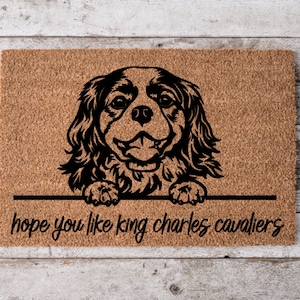 Hope You Like King Charles Cavaliers Dogs Welcome Mat | Perfect Gift for Dog Owner Pet Lover | Personalized Doormat | New Home Decor