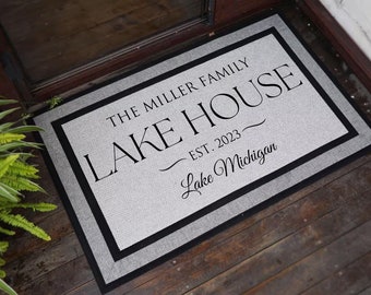 Custom Doormat | Lakehouse Doormat | Personalized Doormat | Housewarming Gift | Closing Gift | Welcome Doormat | Front Door Mat | Lake decor
