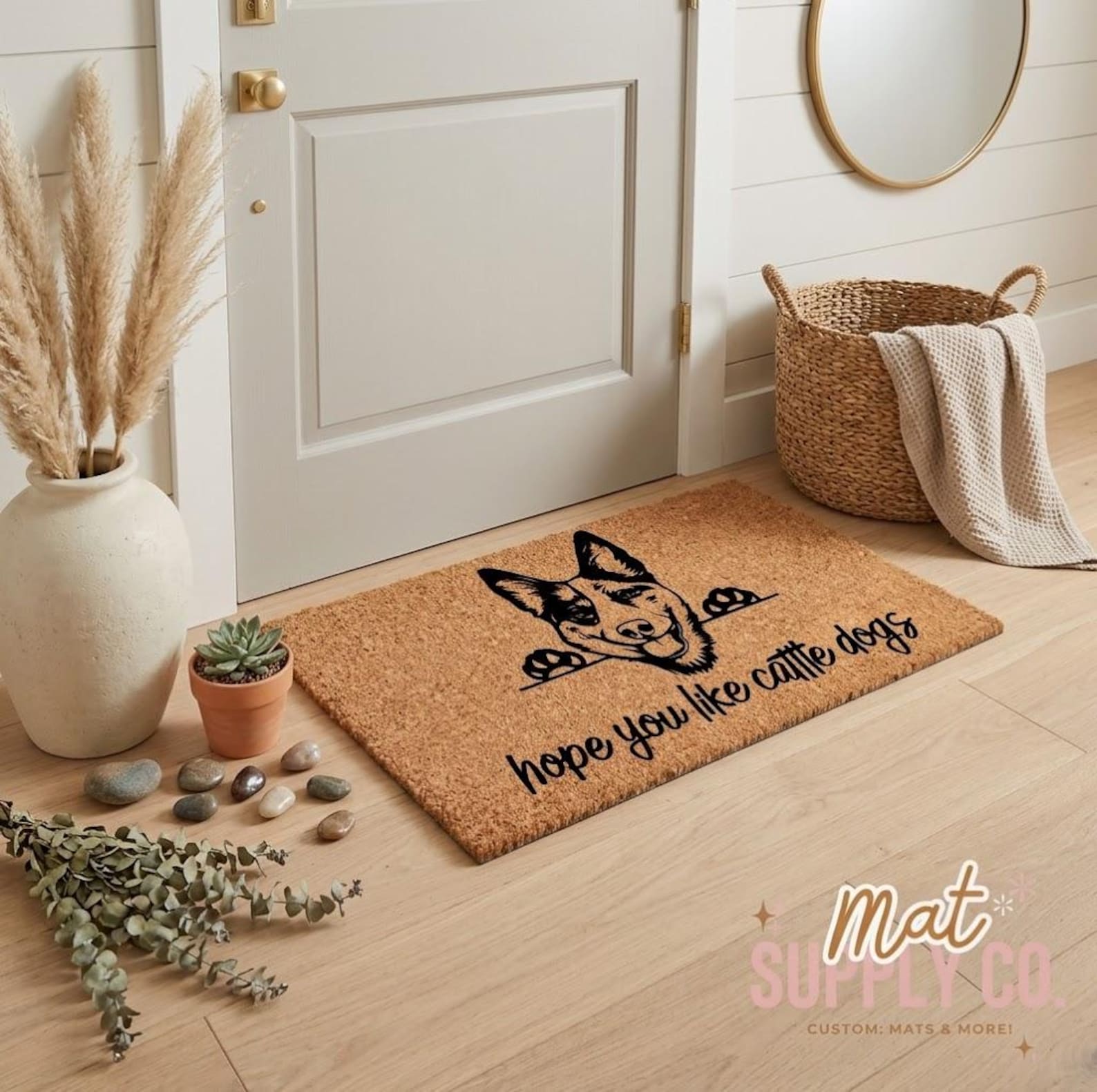 Hope You Like Cattle Dogs Modern Farmhouse Front Welcome Doormat