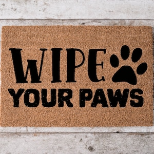 Wipe your paws | Custom Welcome Mat | Personalized Door Mat | Cheerful Gift | Home Decor | Housewarming Gift Funny Doormat