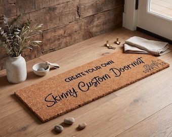 SKINNY Your Custom Text Doormat | Housewarming Gift | Custom Doormat | Personalized Doormat | Closing Gift | Front Door Mat | Monogram Rug