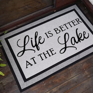 Life Is Better At The Lake | Nautical Doormat | Lake Life doormat | Summer Doormat | Pontoon Boat Doormat | Lake House Gift | Cabin Doormat