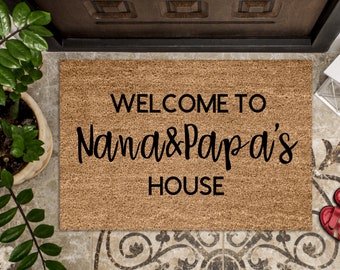 Nana and Papa's House Doormat | Custom Grandparent Welcome Mat