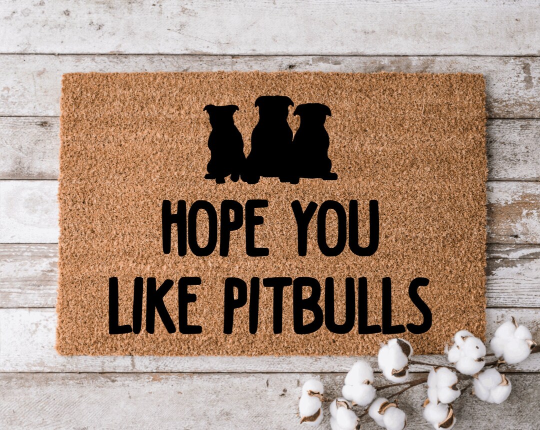 Pitbull-Willkommensflagge Für Garten Oder Tür – „Welcome We Hope You Like Pitbulls“