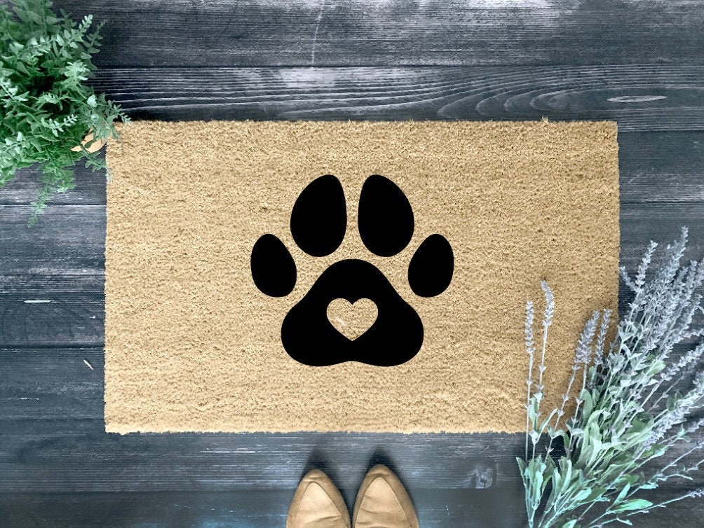 Paw Print Pet Family Doormat Mat Dog Door Mat Etsy