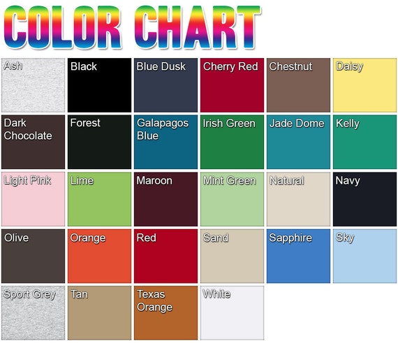 Gildan Ultra Cotton Color Chart