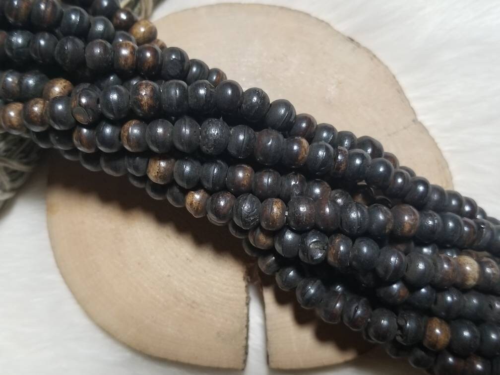 6mm Round Dark Brown Buffalo Bone Beads 15 Strand RB6 | Etsy