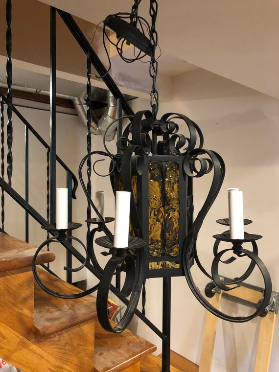 Vintage Mid Century Gothic Chandelier And Flush Mount Lighting Etsy