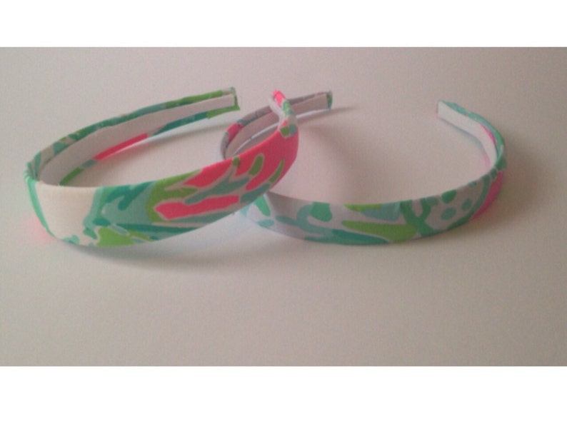 Headband made with Lilly Pulitzer fabric in the pattern Don't Give a Cluck image 1