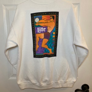 Vintage Miller Lite Beer Pro Beach Volleyball Crewneck Sweater