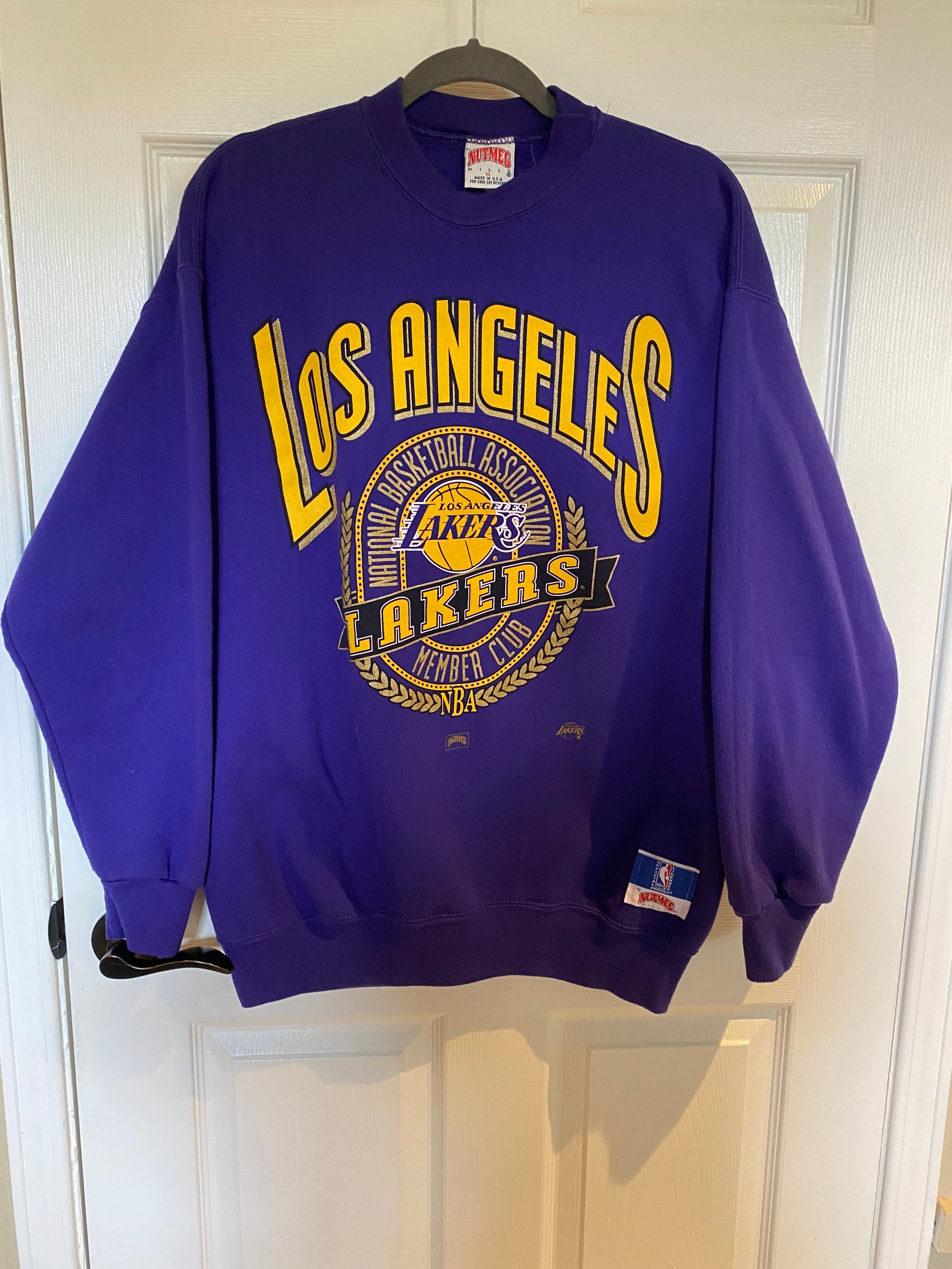UNIQUE, Jackets & Coats, Vintage Los Angeles Lakers Nba Warm Up Jacket  Size Xl Made In Korea