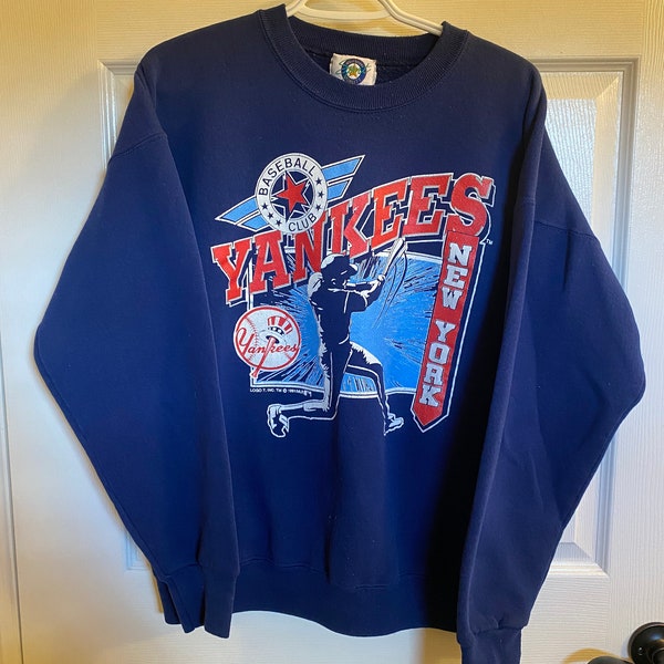 vintage 1991 New York Yankees MLB pull à col rond