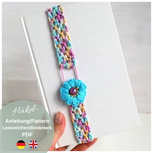 Crochet pattern bookmark | Crochet pattern book mark | PDF | German | English