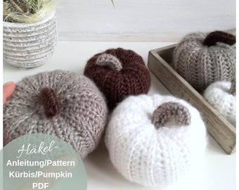 Pumpkin crochet pattern | Crochet pattern pumpkin | PDF | German | English