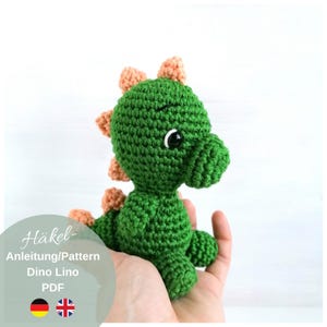 Crochet pattern Dino Lino | Crochet pattern dino | PDF | German | English - Amigurumi