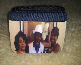 Denim Wallet w/ Photo Print