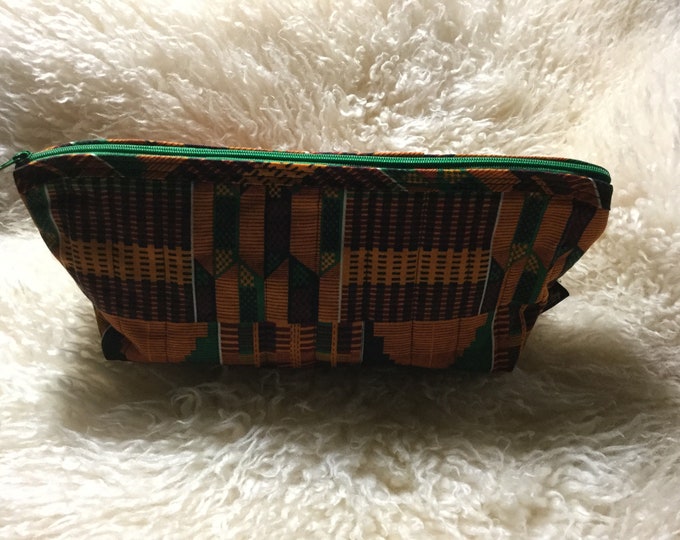 Kente Print Quilted Cosmetic/Toiletry Bag