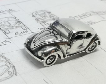 VW Beetle Car Model 1938-2003 Sterling Silver Miniature Includes Branded Packaging Silver Sun Style Jewelry Design Handmade From Bali