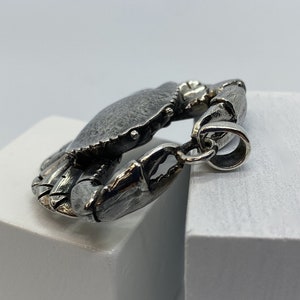 Sterling Silver Crab Pendant Necklace Includes packaging Silver Sun Style Jewelry Design Nylon Cord Black Any length Handmade From Bali