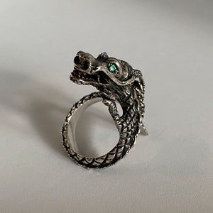Sterling Silver Dragon Ring Eyes Multi-colored Zircons Jewelry - Etsy
